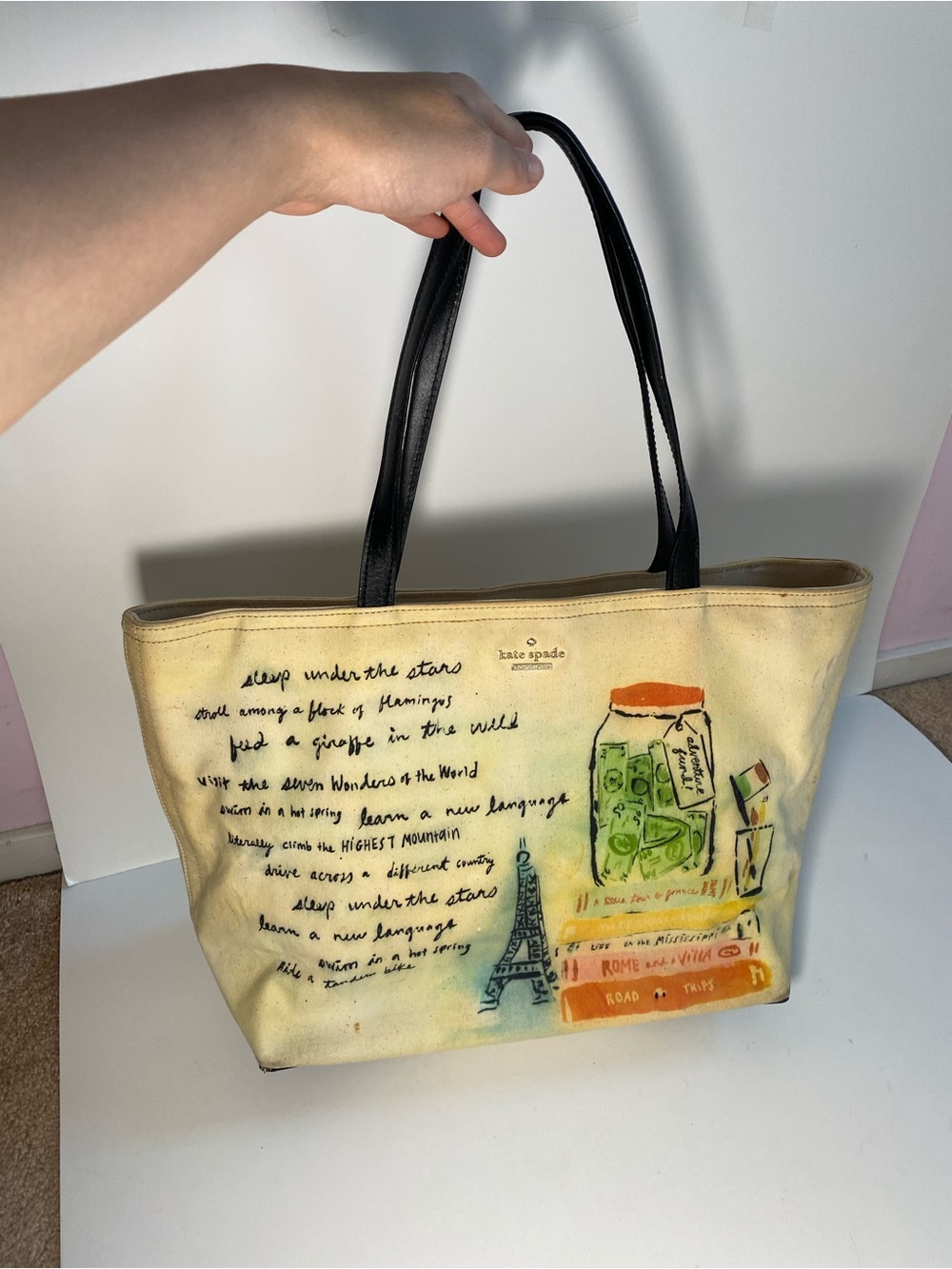 RARE Kate Spade Paris Tote Cream Canvas